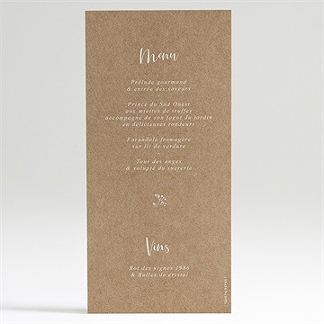 Menu mariage couronnés d'etoiles - Dos du menu