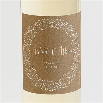 Etiquette de bouteille mariage couronnés d'etoiles