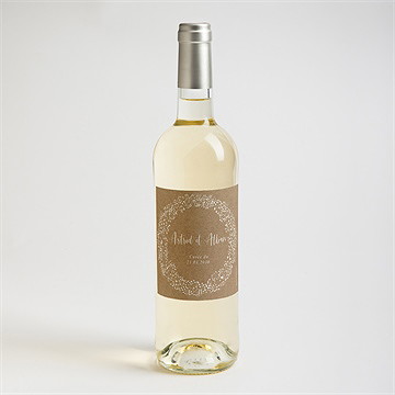 Etiquette de bouteille mariage couronnés d'etoiles - Mise en situation