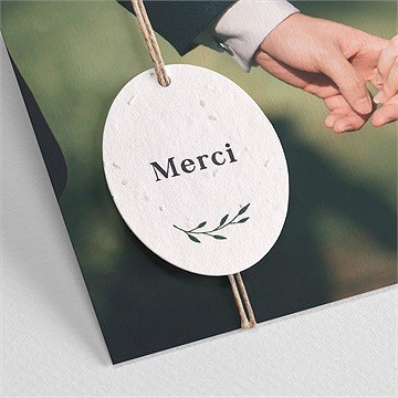 Remerciement mariage let love grow ! - Détail du remerciement