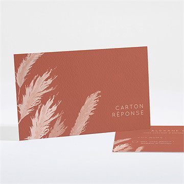 Carton réponse mariage terracotta pampa