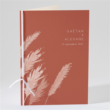Livret de messe mariage terracotta pampa