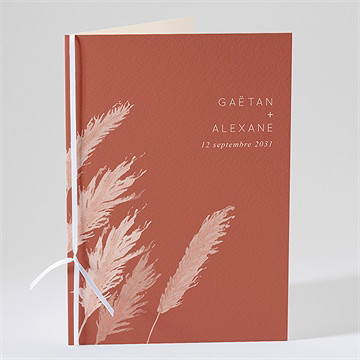 Livret de messe mariage terracotta pampa