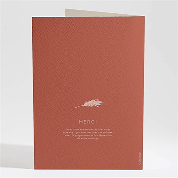 Livret de messe mariage terracotta pampa - Dos du livret