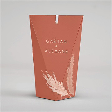 Boîte surprise mariage terracotta pampa - Dos de la boîte