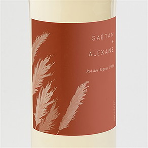 Etiquette de bouteille mariage terracotta pampa