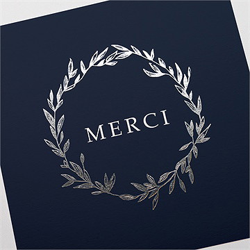 Remerciement décès son beau sourire dorure - Détail de la carte