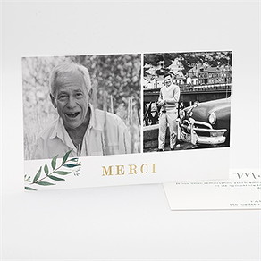 Remerciement décès mémento dorure