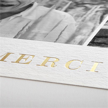 Remerciement décès mémento dorure - Détail de la carte