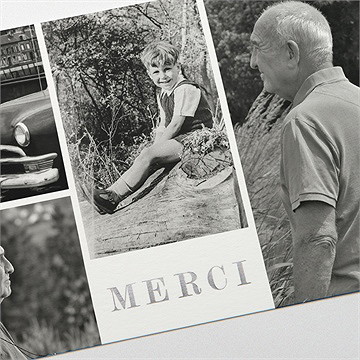 Remerciement décès son roman dorure - Détail de la carte