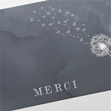 Remerciement décès recueillement dorure - Détail de la carte