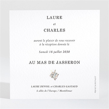 Carton d'invitation mariage belle intimité