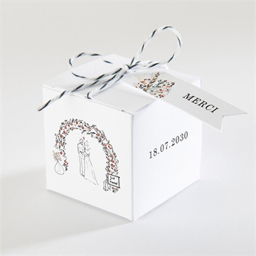 Boîte de dragées mariage belle intimité
