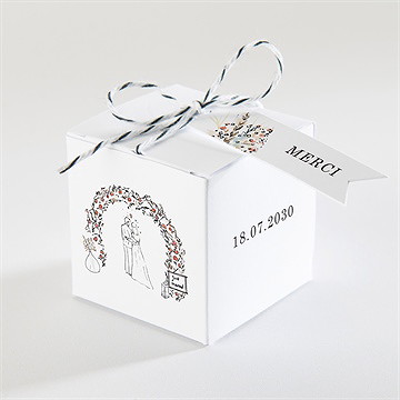 Boîte de dragées mariage belle intimité