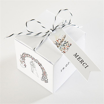 Boîte de dragées mariage belle intimité - Dessus de la boîte