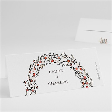 Marque-place mariage belle intimité