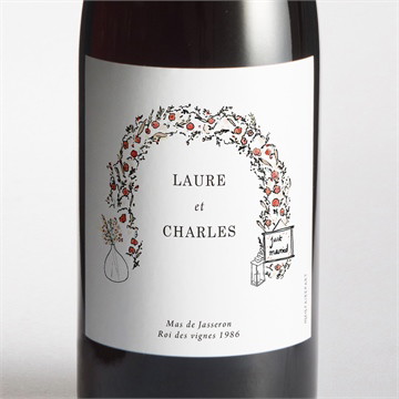 Etiquette de bouteille mariage belle intimité