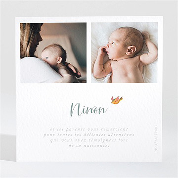 Remerciement naissance petit tigrou - Dos de la carte