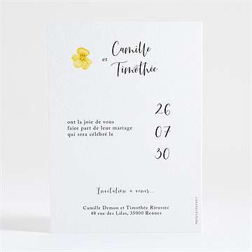 Save the Date mariage aquarelle de fleurs séchées - Dos de la carte