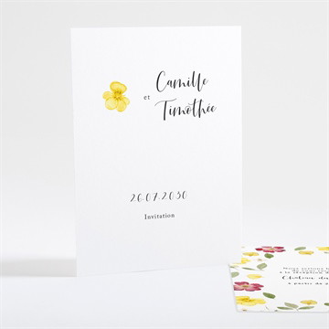 Carton d'invitation mariage aquarelle de fleurs séchées
