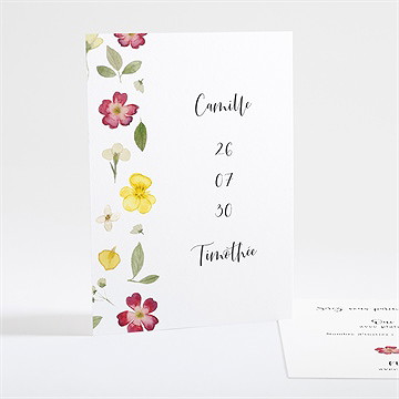 Carton réponse mariage aquarelle de fleurs séchées