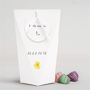Boîte surprise mariage aquarelle de fleurs séchées