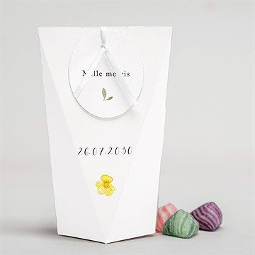 Boîte surprise mariage aquarelle de fleurs séchées