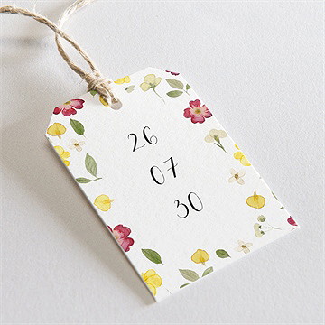 Etiquette mariage aquarelle de fleurs séchées