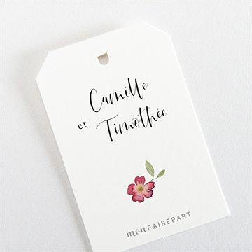 Etiquette mariage aquarelle de fleurs séchées - Dos de l'étiquette