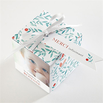 Boîte de dragées baptême féerie - Dessus de la boîte