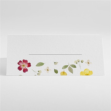 Marque-place mariage aquarelle de fleurs séchées - Dos du marque-place