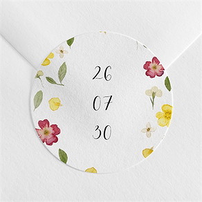 Sticker mariage aquarelle de fleurs séchées