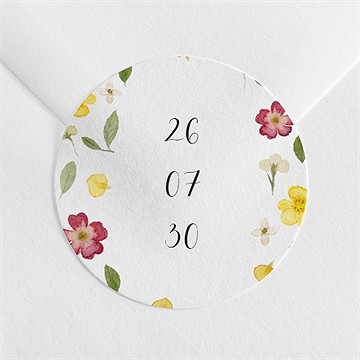 Sticker mariage aquarelle de fleurs séchées