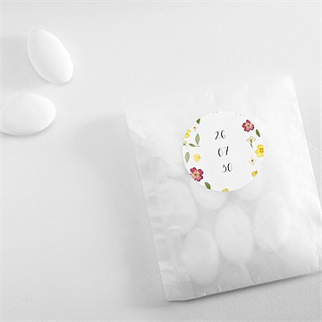 Sticker mariage aquarelle de fleurs séchées - Mise en situation