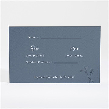 Carton réponse mariage dorure sur gravure - Dos du carton