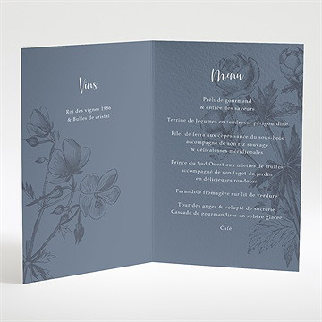 Menu mariage dorure sur gravure - Intérieur du menu