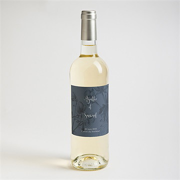 Etiquette de bouteille mariage dorure sur gravure - Mise en situation