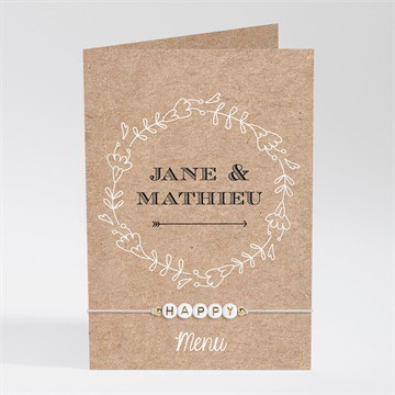 Menu mariage kraft en folie bracelet