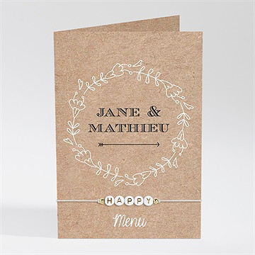 Menu mariage kraft en folie bracelet