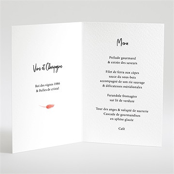 Menu mariage art champêtre bracelet - Intérieur du menu