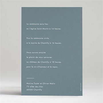 Faire-part mariage confiance - Dos du faire-part