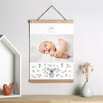 Affiche naissance mon koala - Mise en situation