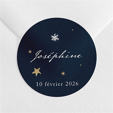 Sticker naissance neige étoilée