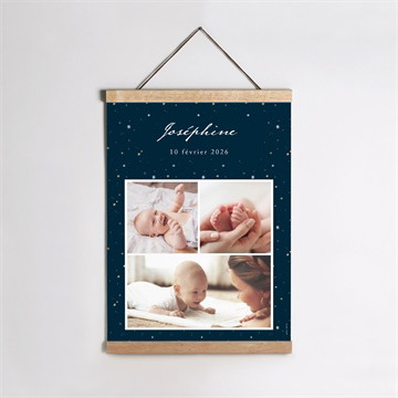 Affiche naissance neige étoilée