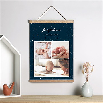 Affiche naissance neige étoilée - Mise en situation