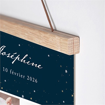 Affiche naissance neige étoilée - Détail de l'affiche