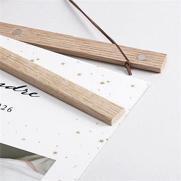 Affiche naissance étoile - Détail des supports en bois