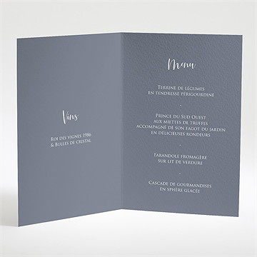 Menu mariage reliefs - Intérieur du menu