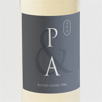 Etiquette de bouteille mariage reliefs