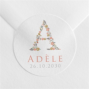 Sticker naissance belle initiale